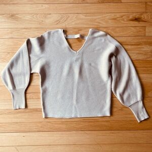 Double V-Neck Knit Sweater